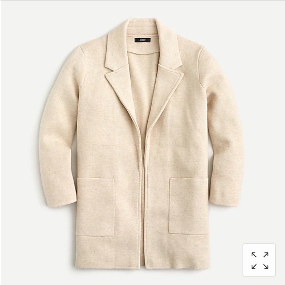 J. Crew Sophie Open Front Sweater Blazer Size XS Heather Natural Cream - Picture 16 of 16